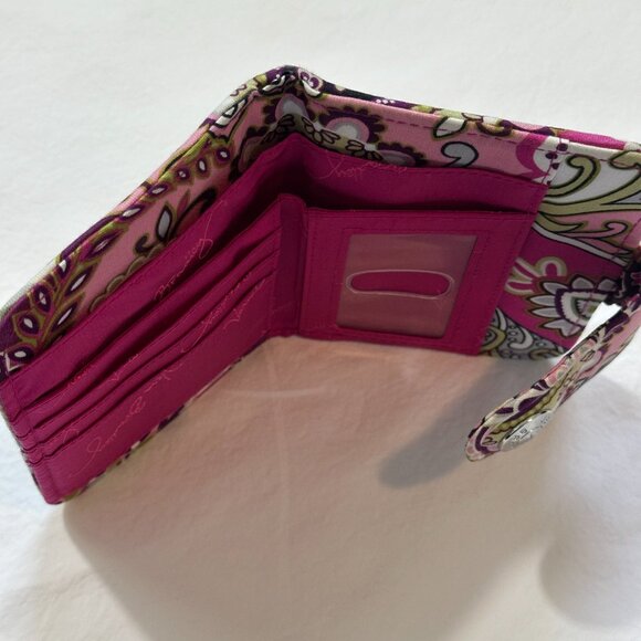 Vera Bradley Euro Wallet and Brush & Pencil Case Very Berry Paisley SET EUC - Picture 3 of 9